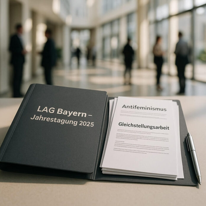 Brucker Blatt - Das Bild zeigt einen geöffneten schwarzen Ordner auf einem hellen Tisch. Auf dem Deckel des Ordners steht in weißer Schrift 