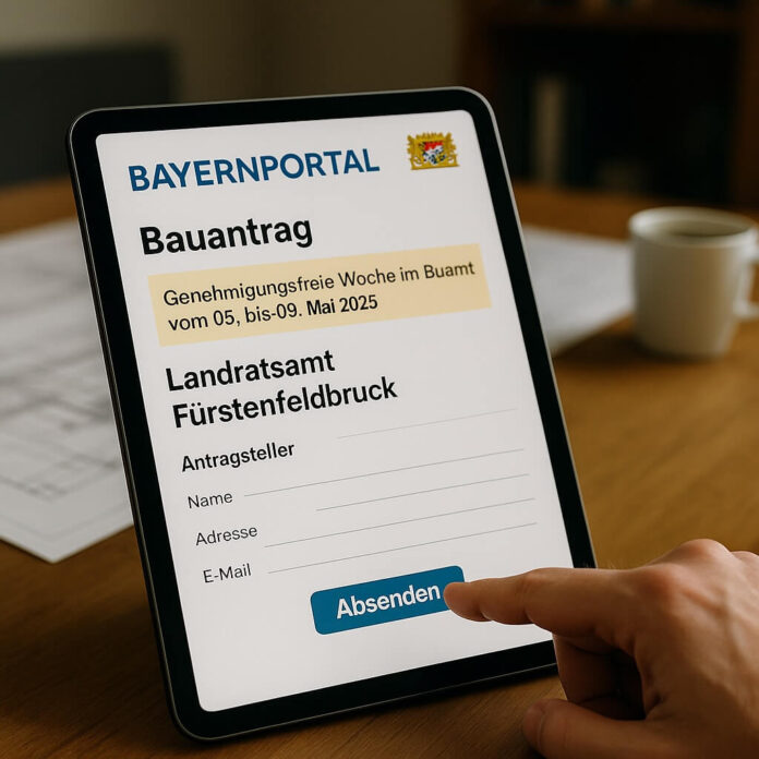 Brucker Blatt - Ein digitales Tablet zeigt ein Online-Formular mit der Aufschrift 