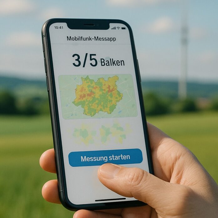 Brucker Blatt - {Das Bild zeigt eine Hand, die ein Smartphone hält. Auf dem Display des Smartphones ist eine App zu sehen, die 