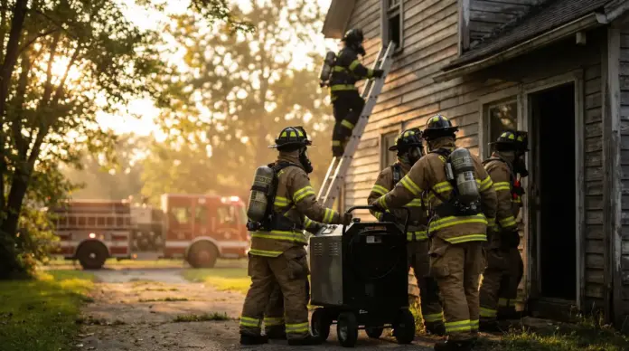 Mammendorfer Feuerwehr übt Einsatz bei starker Rauchentwicklung — Die Freiwillige Feuerwehr Mammendorf hat am 31. März ihre Serie von Einsatzübungen fortgesetzt. In einem leerstehenden Haus trainierten die Kräfte unter Atemschutz die Brandbekämpfu...