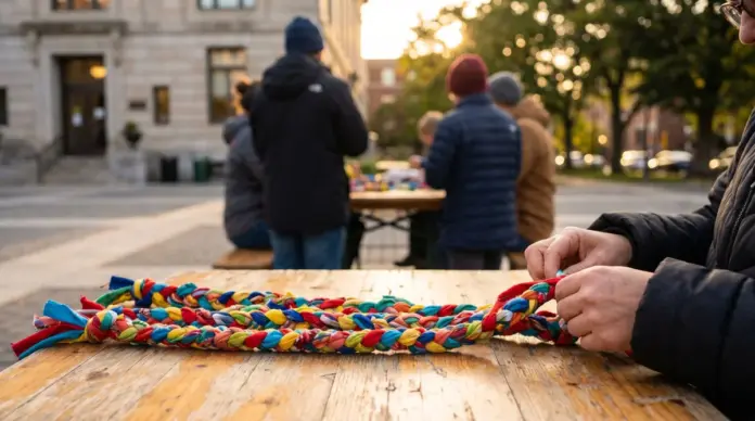 Mitmachaktion soll das Kreativquartier hinter der Stadtbibliothek bunter machen — Am 28. April sind Interessierte eingeladen, auf dem Kreativplatz hinter der Stadtbibliothek farbenfrohe Stoffgirlanden zu knüpfen. Die Aktion findet gemeinsam mit de...