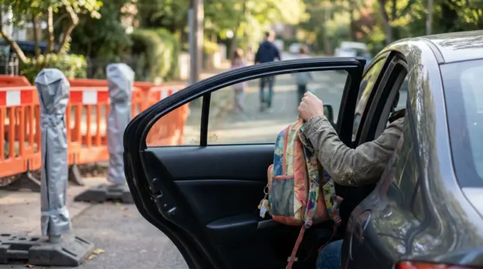 Olching passt Verkehrsregeln an der Sudetenstraße an — In der Sudetenstraße in Olching gelten im Zusammenhang mit der Grundschulbaustelle neue Verkehrsregelungen. Die Stadt will damit Schulwegsicherheit und Verkehrsfluss verbessern. | Quelle: Stad...