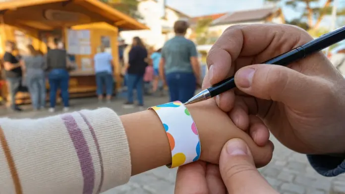 SOS-Bändchen sollen Eltern auf dem Brucker Altstadtfest helfen — Auf dem Brucker Altstadtfest gibt es in diesem Jahr erstmals kostenlose SOS-Bändchen für Kinder. Sie sollen helfen, Eltern im Gedränge einer Veranstaltung schnell zu erreichen. | Que...