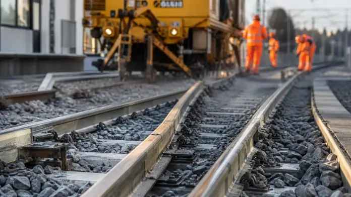Gleisbauarbeiten am Bahnhof Fürstenfeldbruck: Weichen werden erneuert — Am Bahnhof Fürstenfeldbruck erneuert die DB InfraGO AG vom 26. August bis 5. September Weichen und führt dafür Gleisbauarbeiten durch. Anwohnerinnen und Anwohner müssen währen...
