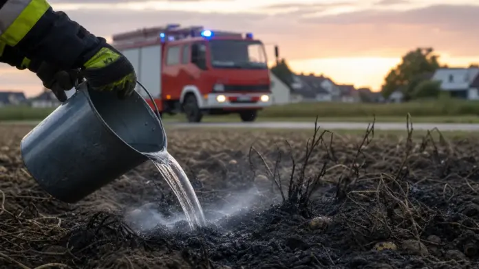Glutnester auf Kartoffelacker bei Mammendorf gelöscht — Die Freiwillige Feuerwehr Mammendorf ist am Mittwochabend zu einer Rauchentwicklung im Freien ausgerückt. Auf einem Kartoffelacker an der B2 in Richtung Hattenhofen wurden kleine Glutnester a...