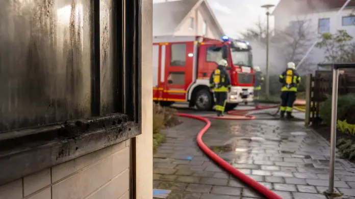 Küchenbrand in Fürstenfeldbruck: Feuerwehr löscht Brand unter Atemschutz — Ein Küchenbrand hat am Sonntagnachmittag in Fürstenfeldbruck für starke Rauchentwicklung gesorgt. Vier zunächst im Gebäude vermutete Personen hatten sich beim Eintreffen de...