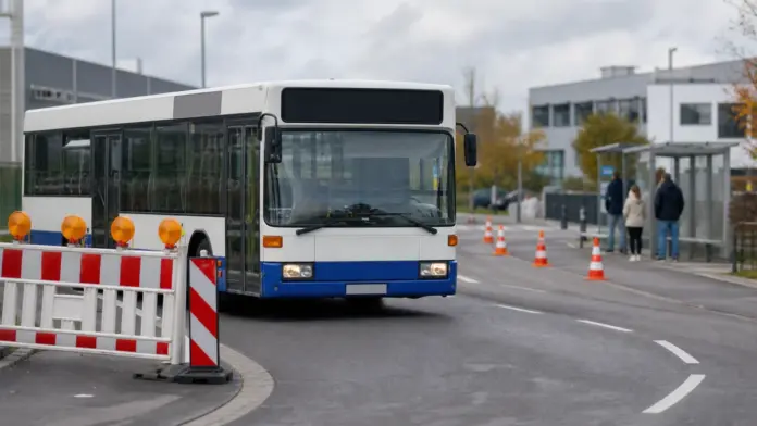 Vollsperrung im Gewerbepark Geiselbullach: Buslinien X730 und X800 fahren Umleitung — Wegen einer Vollsperrung des Gewerberings im Gewerbepark Geiselbullach können die Haltestellen GADA West und GADA Ost ab 24. August vorübergehend nicht bedient w...