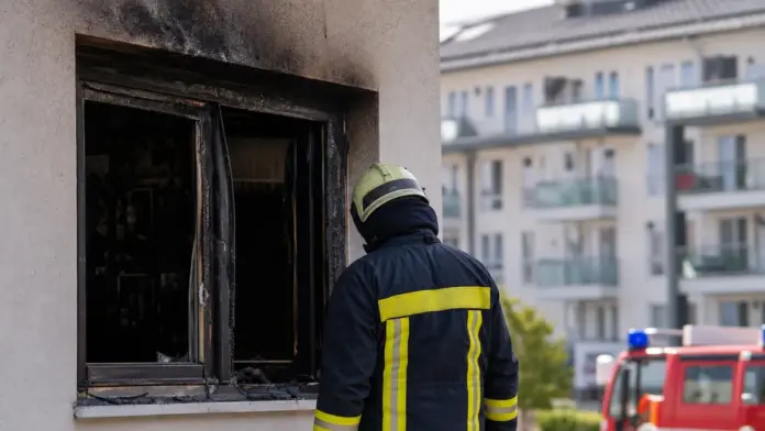 Wohnungsbrand in Karlsfeld verursacht 100.000 Euro Schaden — In einer Erdgeschosswohnung eines Mehrfamilienhauses im Gärtnerweg in Karlsfeld ist am Freitagvormittag ein Brand ausgebrochen. Verletzt wurde niemand, die Kriminalpolizei Fürstenfeldbru...