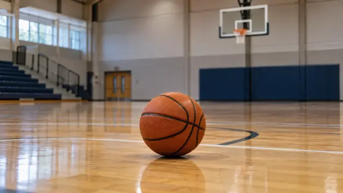 Basketball in einer Sporthalle als Symbolbild für den kommenden Spieltag