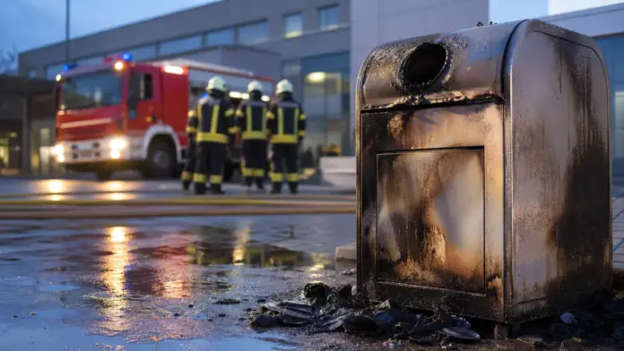 Containerbrand in Gilchinger Firma: 25.000 Euro Schaden — In Gilching ist am Dienstagabend ein Container für Altbatterien in Brand geraten. Zwei Polizeibeamte erlitten leichte Rauchgasvergiftungen, der Sachschaden liegt bei rund 25.000 Euro. | Que...