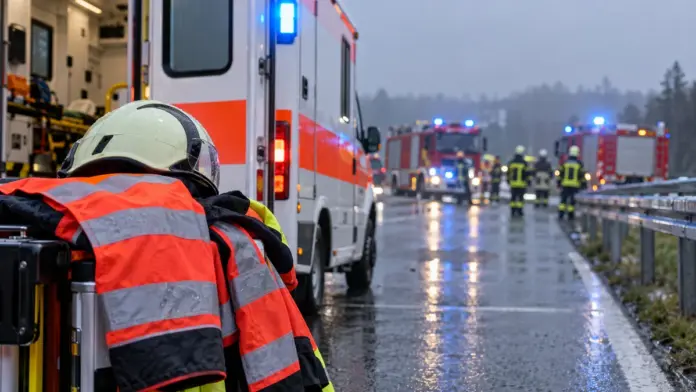 Reisebus auf A96 bei Igling verunglückt: Zwei Tote und 30 Verletzte — Bei einem schweren Busunfall auf der A96 bei Igling sind am Sonntagmorgen zwei Menschen ums Leben gekommen. 17 Personen wurden schwer, 13 weitere leicht verletzt. | Quelle: Poli...
