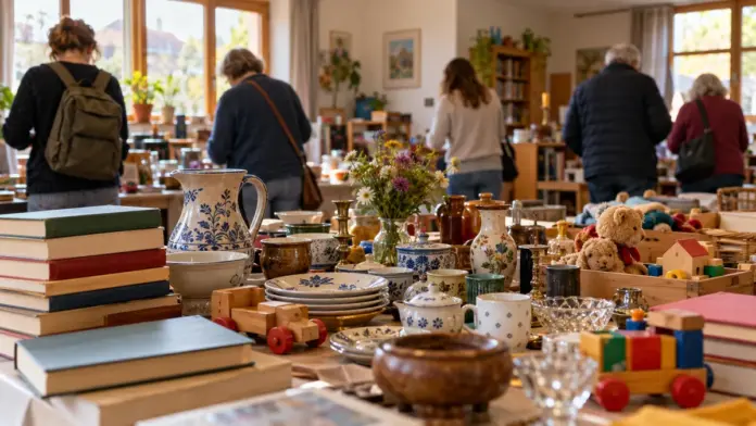 KI-generiertes Symbolbild: Flohmarkt im LiB-Mehrgenerationenhaus am 30. November — Das LiB-Mehrgenerationenhaus lädt im Rahmen der Aktionstage zu einem Flohmarkt ein. Der Erlös unterstützt die Projekte der Einrichtung. | Quelle: Mehrgenerationenhaus Fürstenfeldbruck