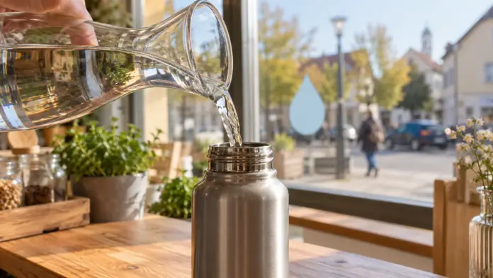 KI-generiertes Symbolbild: Fürstenfeldbruck weist 24 Refill-Stationen und drei Trinkbrunnen aus — Eine neue Karte der Stadt zeigt, wo Trinkflaschen im Stadtgebiet kostenlos mit Leitungswasser aufgefüllt werden können. Sie verzeichnet 24 Refill-Stationen und drei öffentliche...