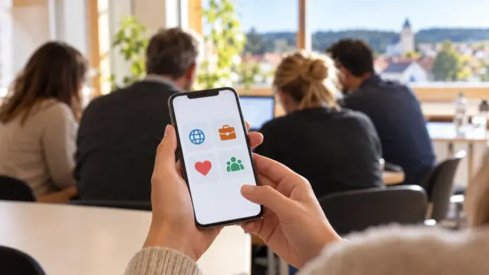 KI-generiertes Symbolbild: Landkreis Fürstenfeldbruck entwickelt mehrsprachige Integreat-Plattform — Im Frühjahr 2027 soll die Integreat-App für neu Zugewanderte im Landkreis online gehen. Die Fachstelle Integration hat mit dem Kooperationspartner Tür an Tür – Digitalfabrik...