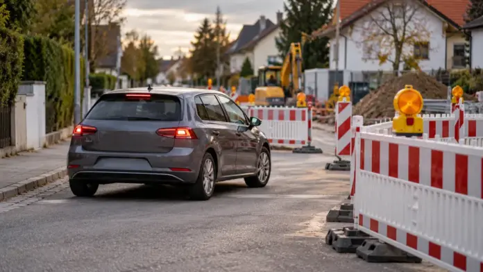 KI-generiertes Symbolbild: Olching fordert Prüfung der Umleitungen — Die Stadt Olching unterscheidet zwischen ihrer Verantwortung für die Baumaßnahmen und den verkehrsrechtlichen Anordnungen des Landratsamts. Im Mittelpunkt der Kritik aus der Bürgerversammlung stehen die Um...