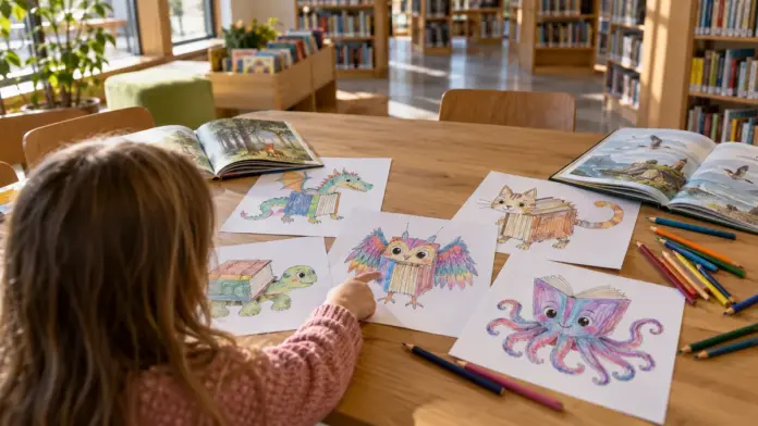 KI-generiertes Symbolbild: Puchheimer Stadtbibliothek lässt über ihr erstes Maskottchen abstimmen — Fünf Entwürfe stehen zur Wahl: Vom 26. Oktober bis 30. November können Puchheimerinnen und Puchheimer online oder in der Stadtbibliothek abstimmen. Der Siegerentwurf wird Mit...