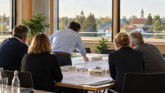 KI-generiertes Symbolbild: Stadtrat Olching berät über vier Zukunftsthemen — Bei einer Klausurtagung am 23. und 24. Oktober 2026 beschäftigte sich der Stadtrat mit vier kommunalen Vorhaben. Die Ergebnisse sollen in die weitere politische Beratung einfließen. | Quelle: Stadt...