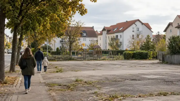 KI-generiertes Symbolbild: Weiterentwickelter Rahmenplan für den östlichen Ortseingang — An der Brucker Straße sind insgesamt 52 Wohneinheiten geplant. Der Entwurf verbindet Wohnen mit sozialer Infrastruktur, Gewerbe und Grünflächen; die Stadt will bis Ende 2026 die nächste...